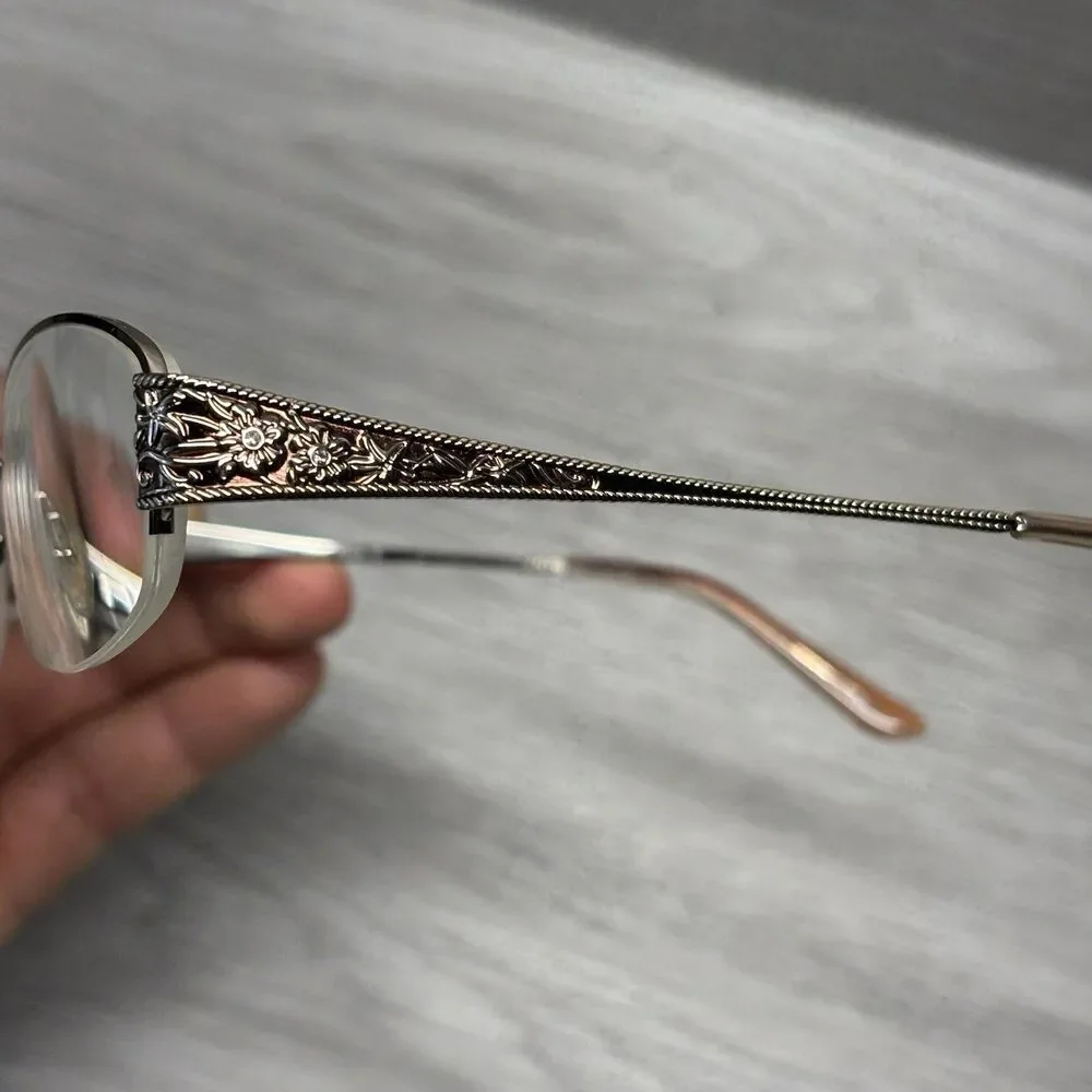Sophia Loren Eyeglasses Frame M264 Zyloware 168 Rose Gold Metal Half Rim 49-17